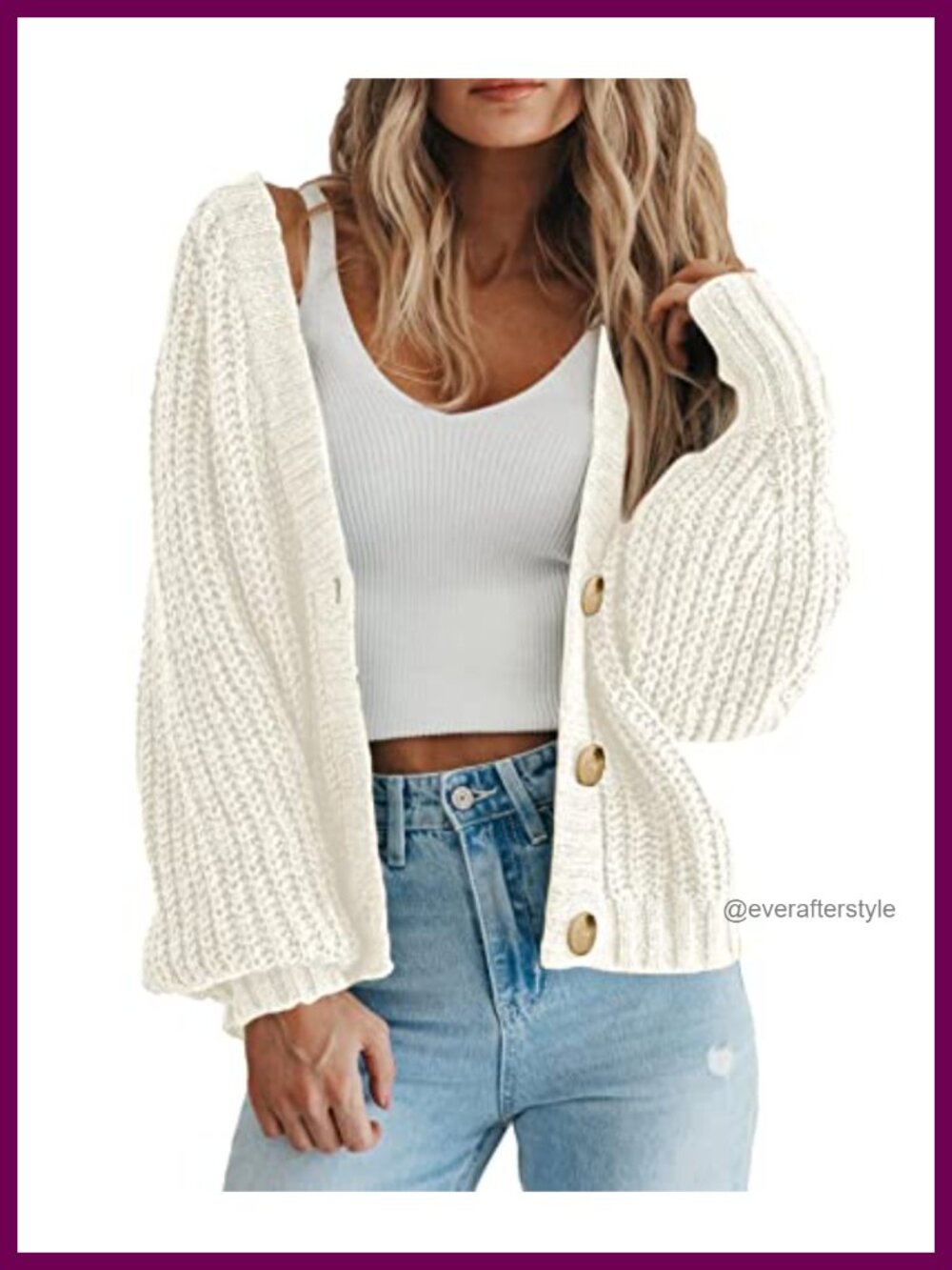 PRETTYGARDEN Women's Chunky Knit Open Front Button Cardigan Sweater Fall